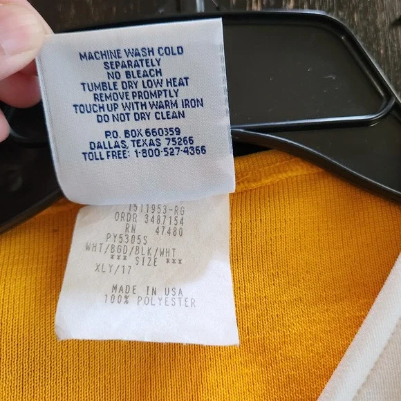 Vtg VARSITY School Cheerleader Uniform Top Skirt Cheer Costume XLY 9-13 Yellow - Picture 13 of 13